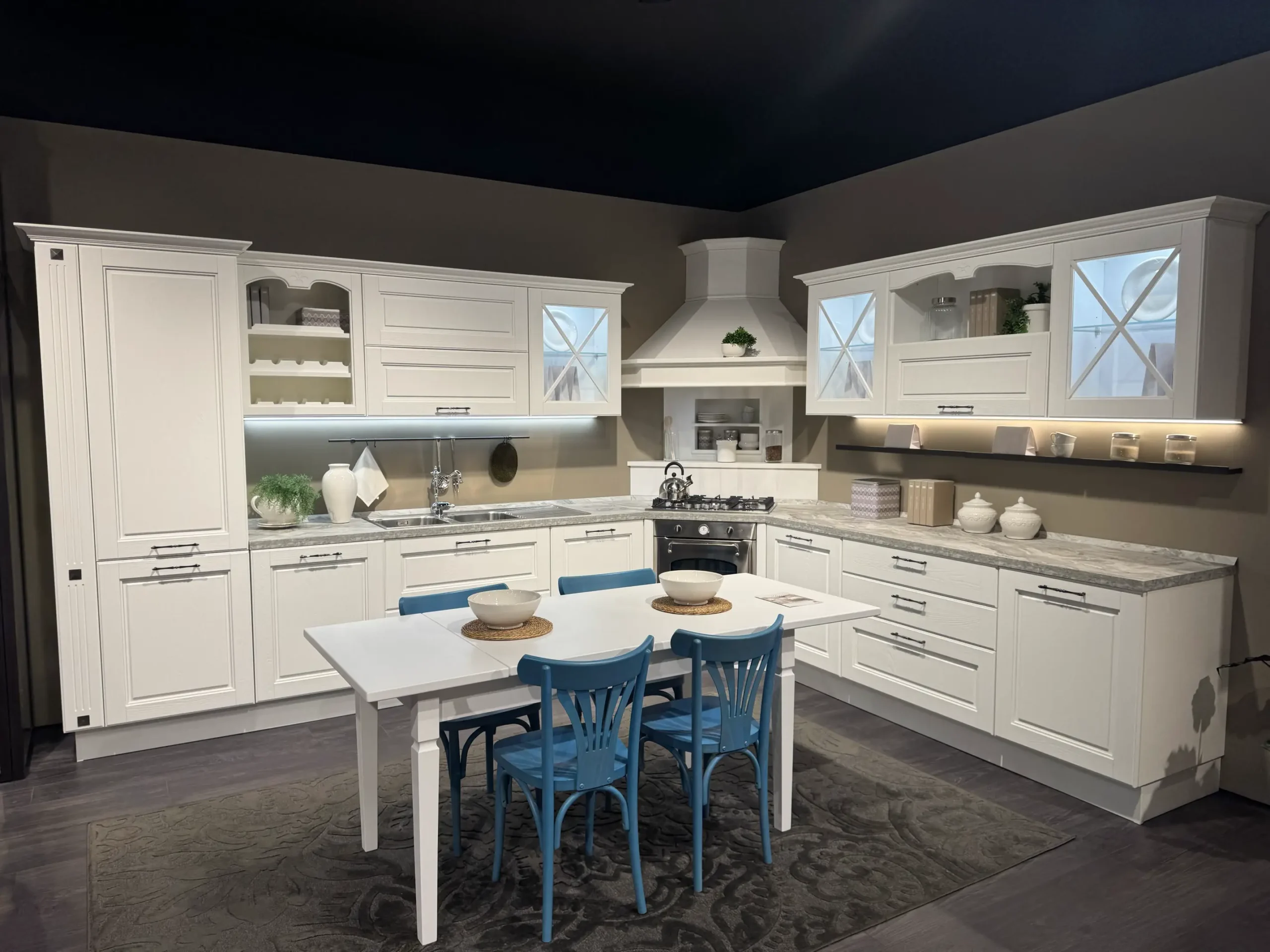 Cucina Agnese Bianca Angolo prezzo outlet | Cucine Lube Outlet | Creo Kitchens | Pronta Consegna