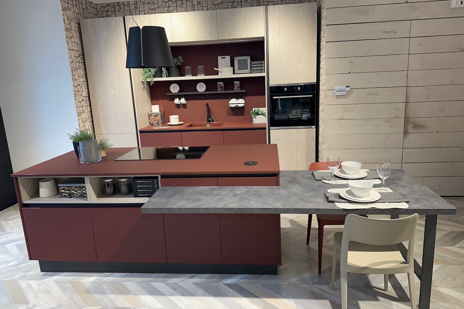 Cucina Tablet Rossa prezzo outlet | Cucine Lube Outlet | Creo Kitchens | Pronta Consegna