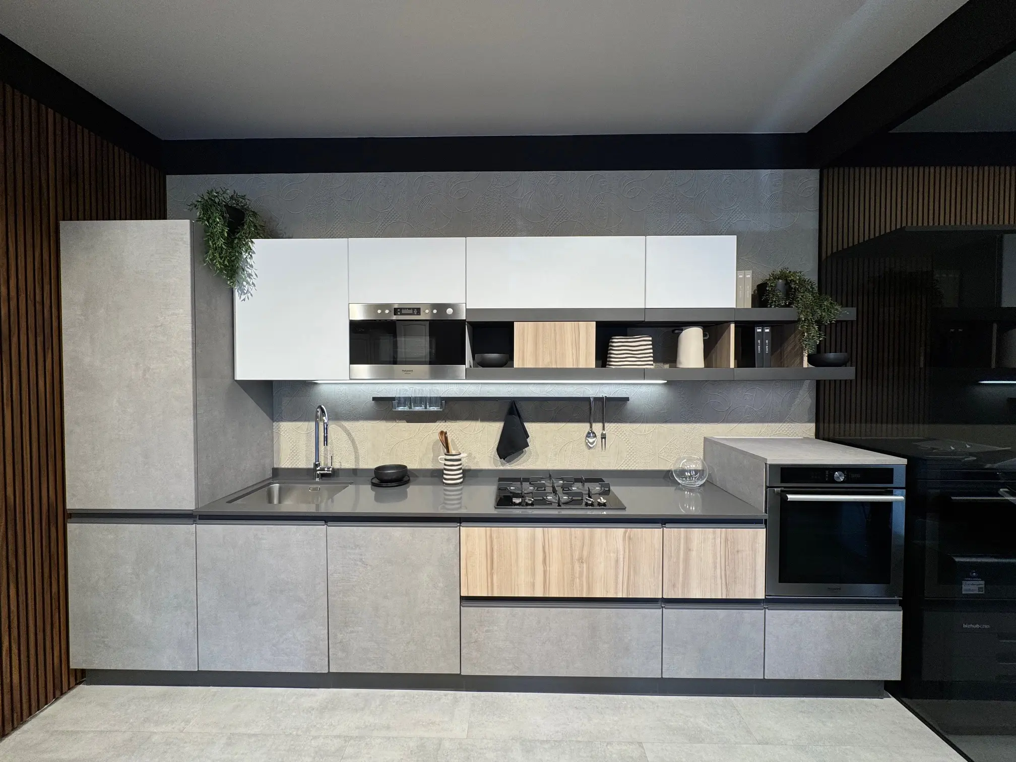 Cucina Unica pietra grey prezzo outlet | Cucine Lube Outlet | Creo Kitchens | Pronta Consegna