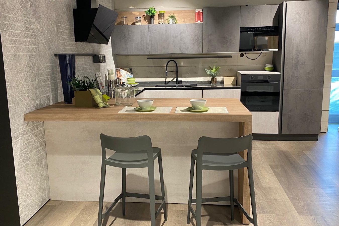 Cucina Tablet cemento top gres prezzo outlet | Cucine Lube Outlet | Creo Kitchens | Pronta Consegna
