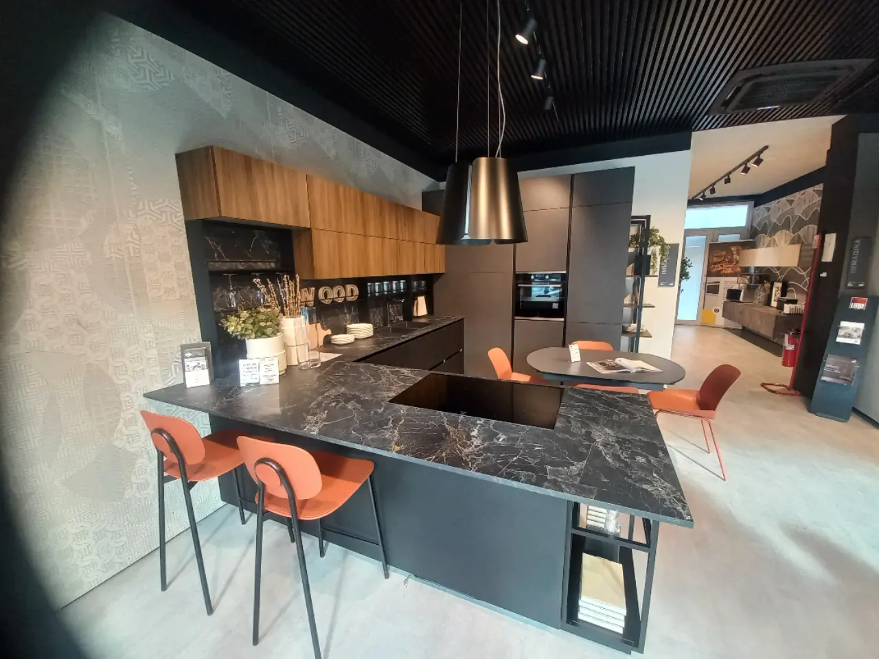 Cucina Immagina Lux nera prezzo outlet | Cucine Lube Outlet | Creo Kitchens | Pronta Consegna
